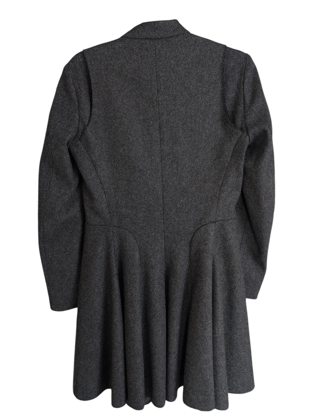 Maison Rabih Kayriuz Charcoal Gray Double-Breasted Wool Coat - Picture 2 of 5